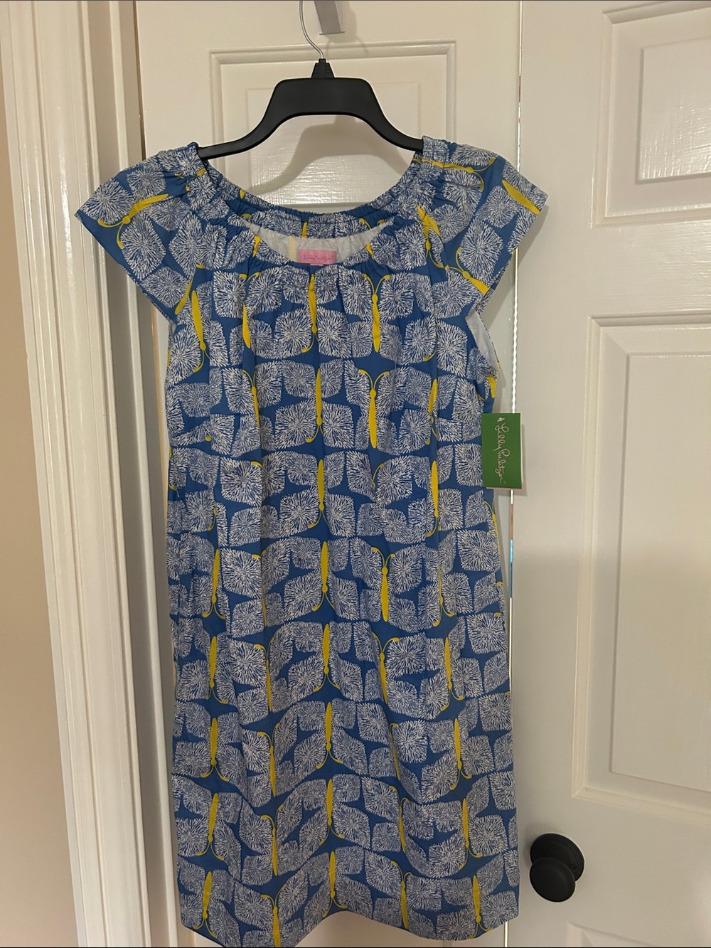Brand New Lilly Pulitzer Blue and Yellow Printed Midi Dress